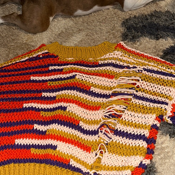 ZARA chunky sprocket Knit Multicolor Women's Sweater Sz Large - Picture 8 of 13